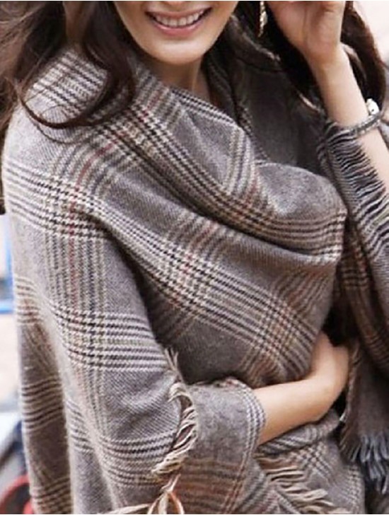 Madras Plaid Blanket Scarf